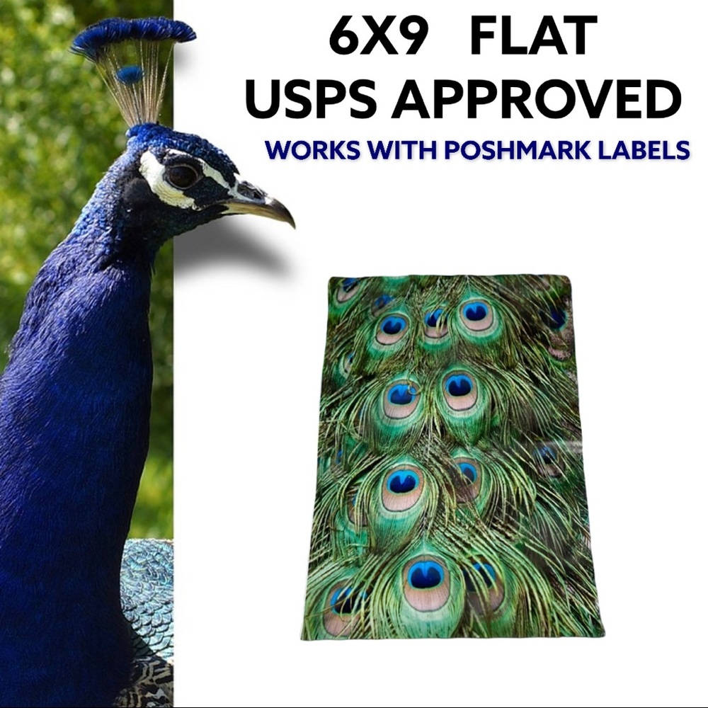 25 6X9 Peacock Eyes Flat Poly Mailers PRICE FIRM - Picture 5 of 5